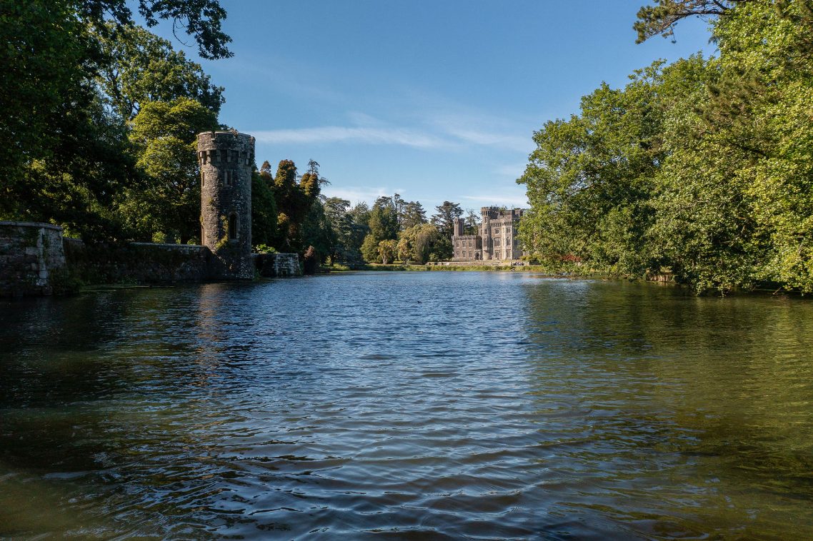 Guided wildlife walk view of the river and castle.