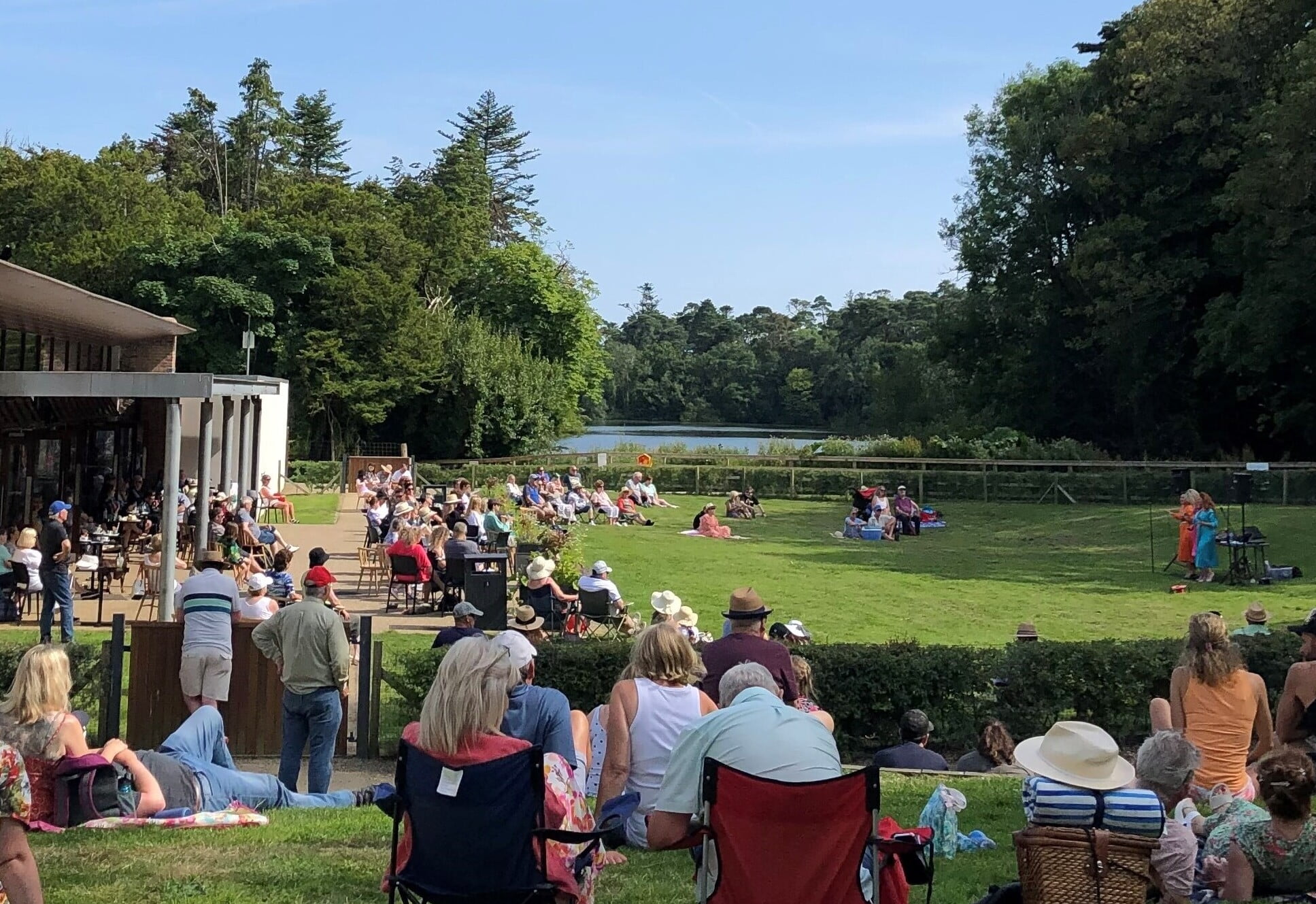 An outdoor event outside historic castle
