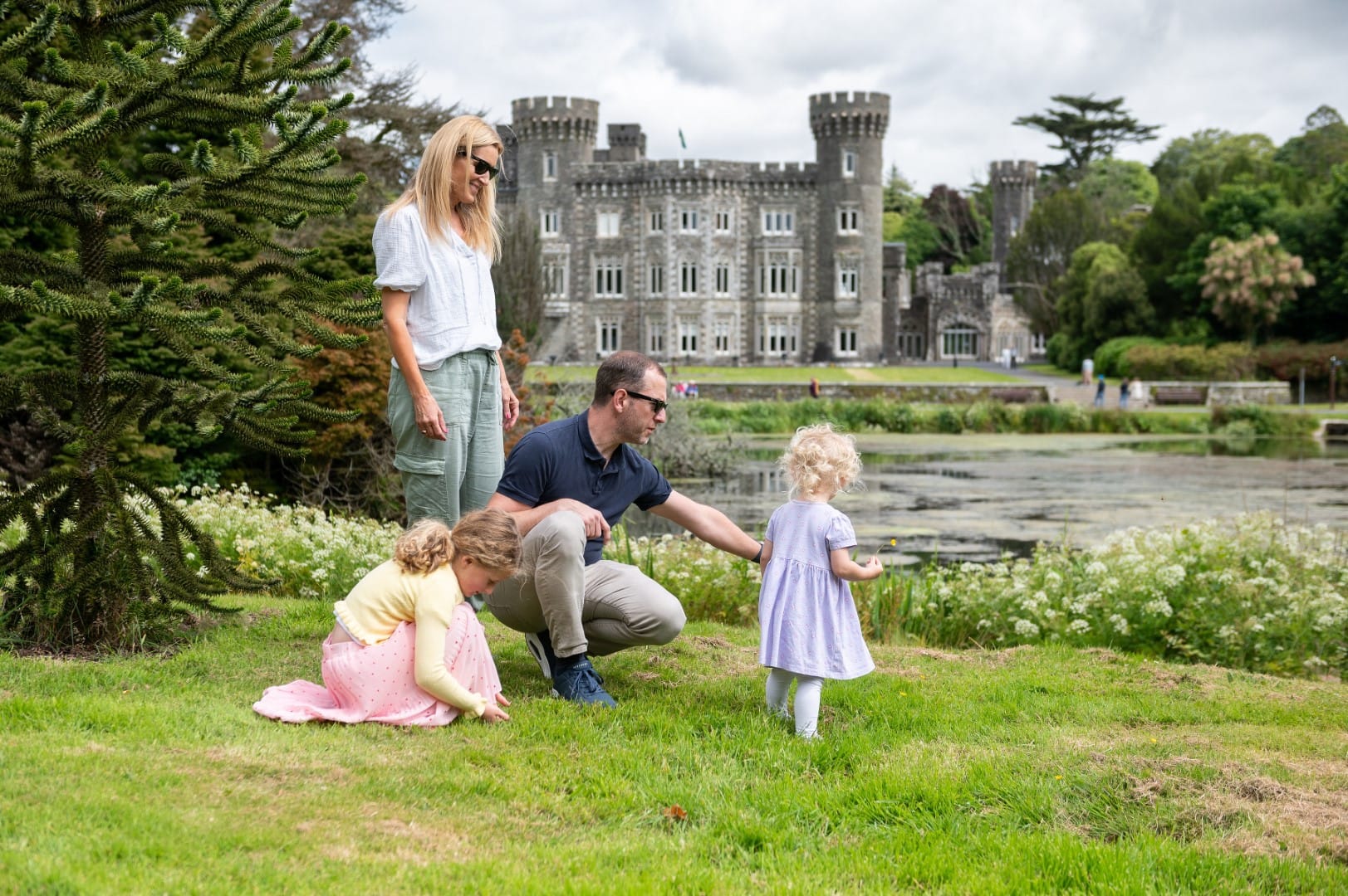 Family by Lake at Johnstown Castle