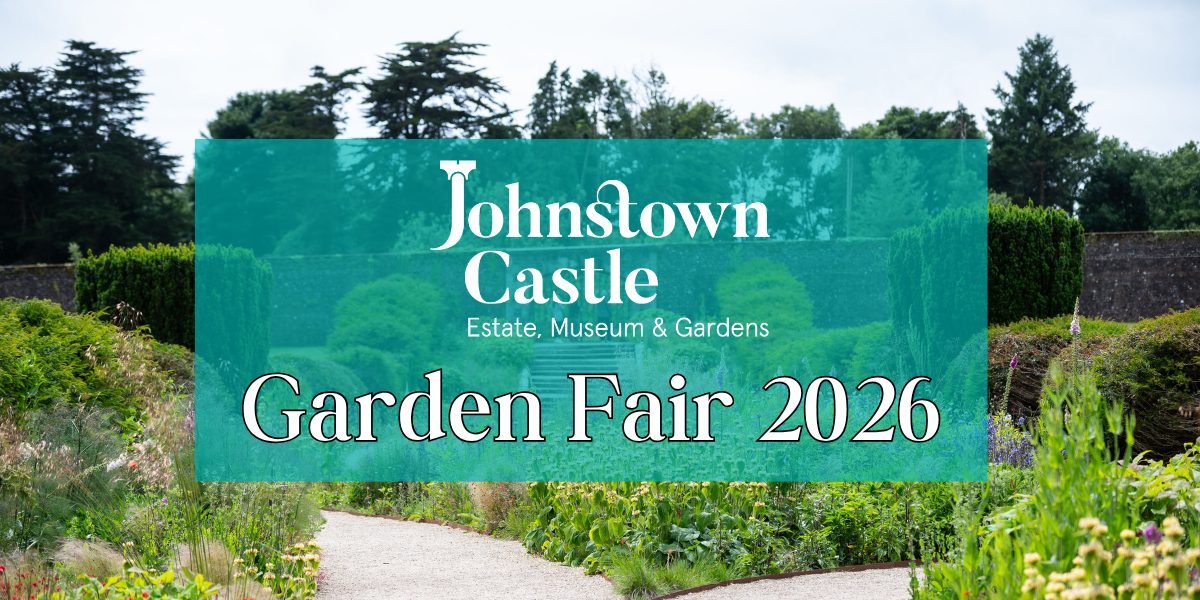 Johnstown Garden Fair Promotion image with the title of Garden Fair 2026 and the walled garden as the backdrop.