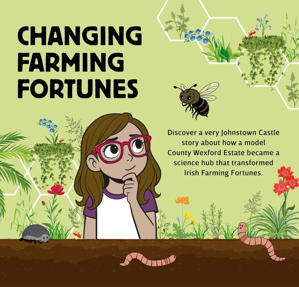 An image of Blaitnaid the character in the story of the Changing Farming Fortunes Exhibition.