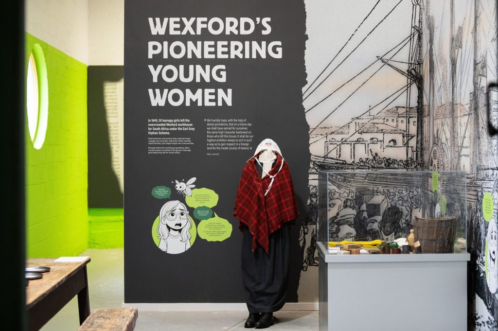 The section of the Changing Farming Fortunes Exhibition highlighting the journey young women from Wexford took to South Africa during the Irish Famine. 