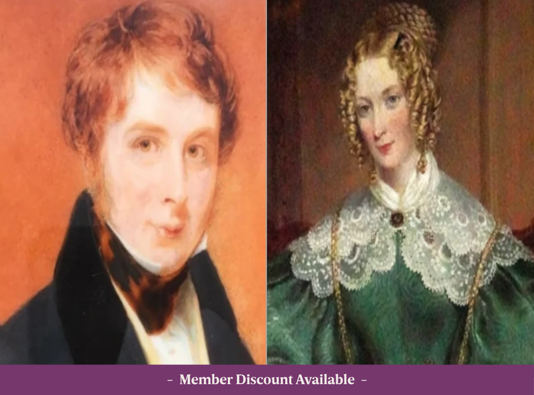 Image of Hamilton Knox Grogan-Morgan and his wife Sophia Rowe owners of Johnstown Castle in the 1800s.