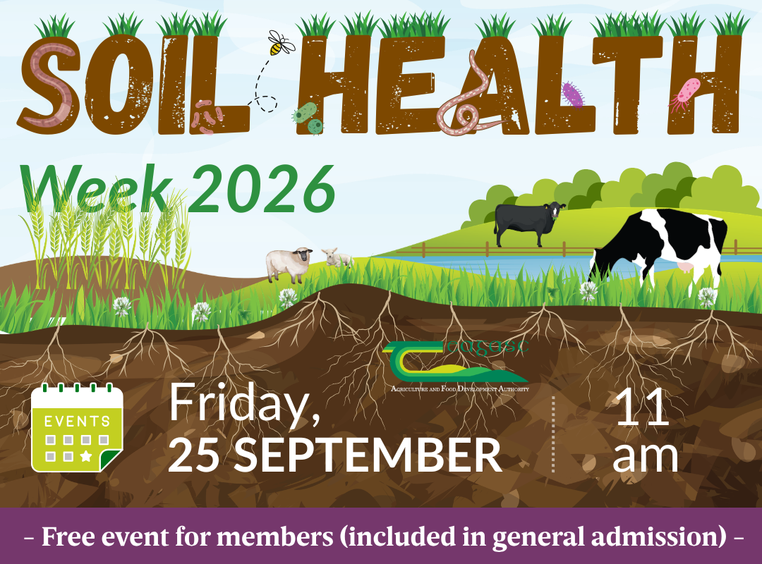 Poster showcasing the Teagasc Soil Week 2026 Workshop which is taking place at Johnstown Castle.